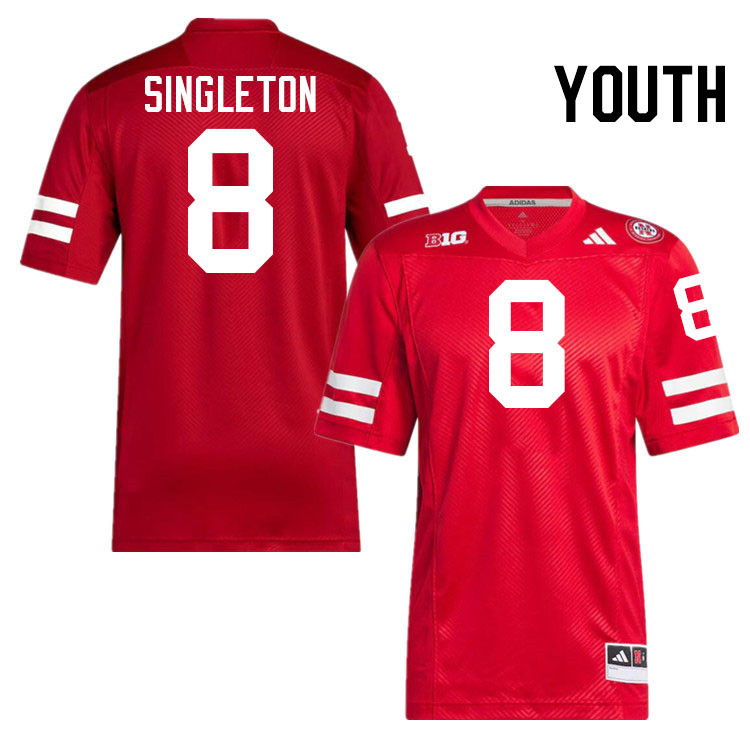 Youth #8 DeShon Singleton Nebraska Cornhuskers College Football Jerseys Stitched Sale-Scarlet